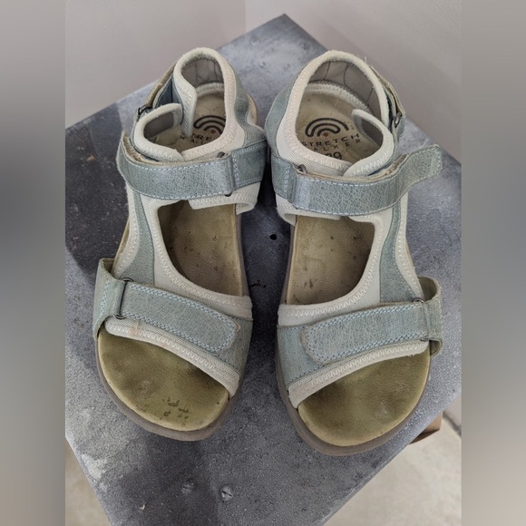 Mephisto Shoes - Mephisto Sandals Womens EU39 Slingback Light Blue Leather Causal Stretch Walkers
